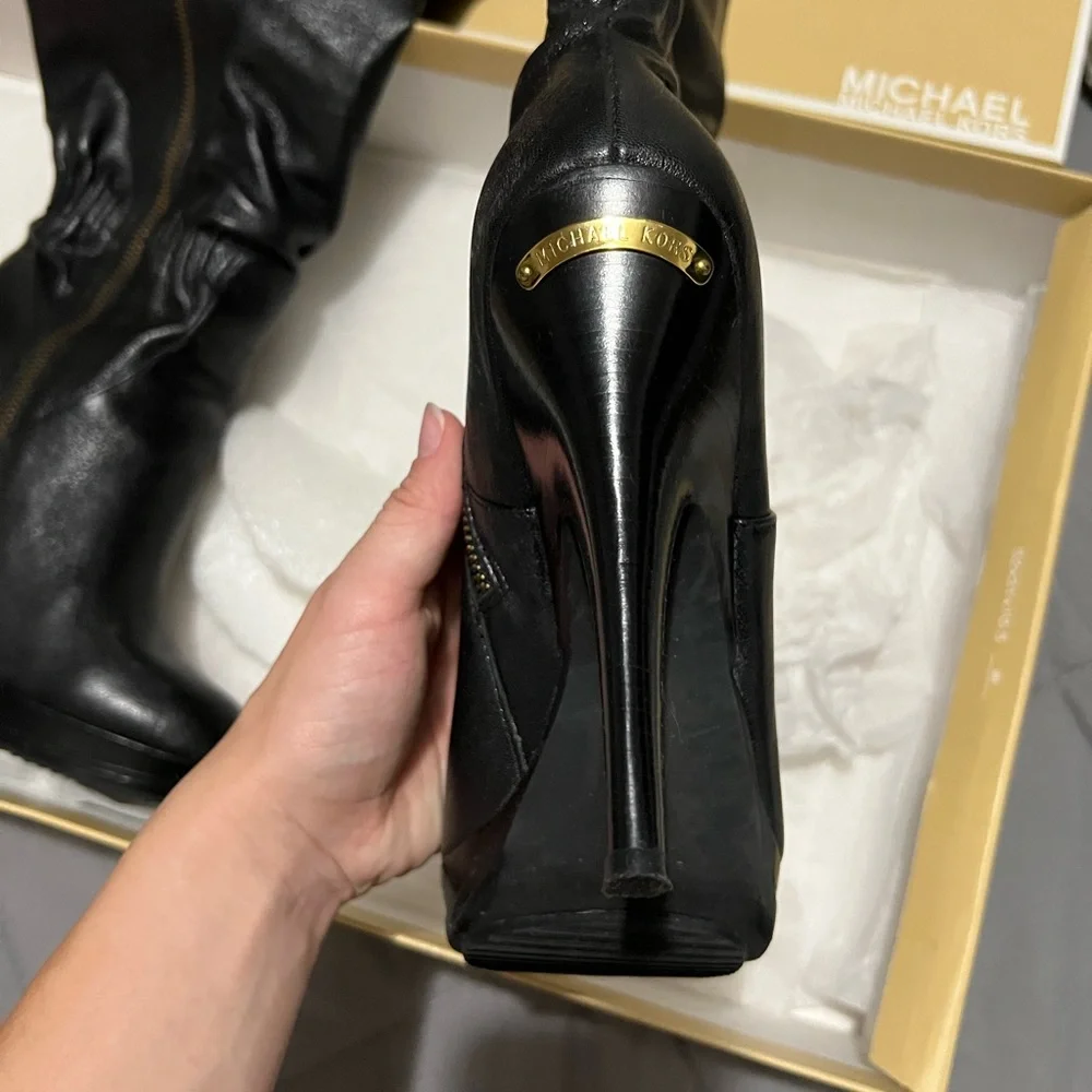 Michael Kors Black Heeled Boots - Picture 4 of 7